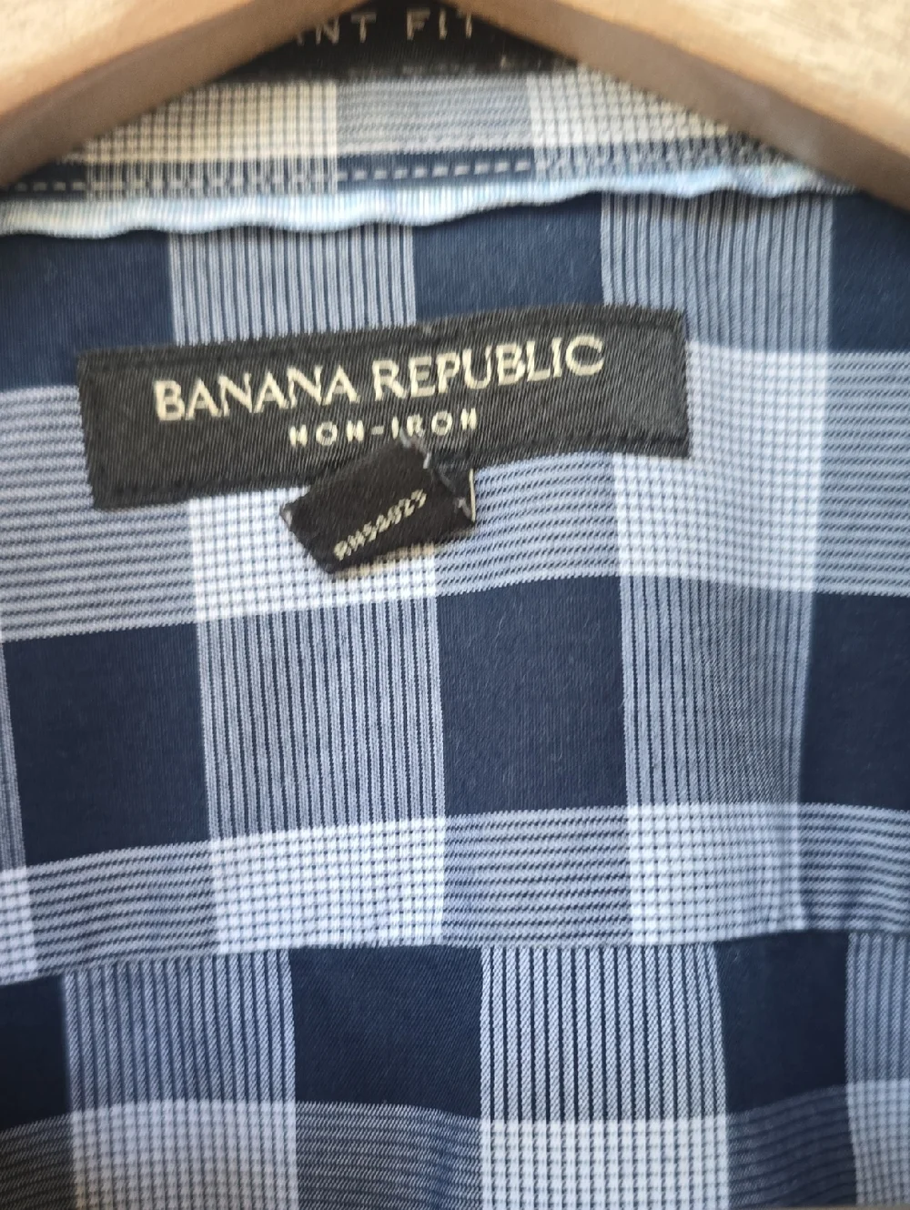 Banana Republic Blue Plaid Long Sleeve No Iron Dress Shirt Small S